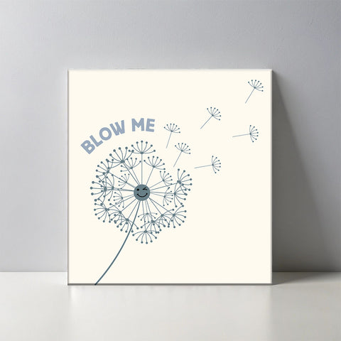 Keramisch cadeau tegel Blow me - Grappige spreuktegel - Cadeau idee voor je partner - 11 x 11 cm - Inclusief standaard