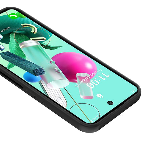 LG K51s telefoonhoesje zij aanzicht