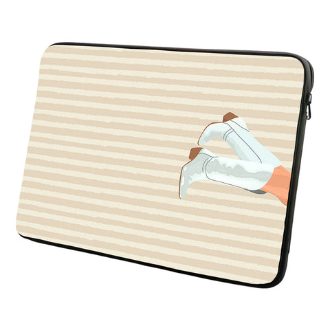 Laptophoes 14 Inch Cowboy laarzen opdruk - Laptopsleeve 14 Inch - Binnenmaat 23 x 33 cm