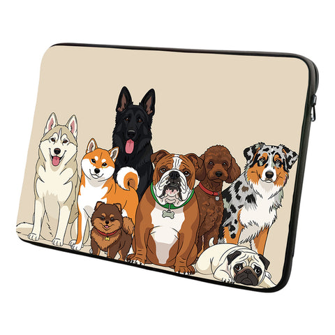 Laptophoes 14 Inch Honden opdruk - Laptopsleeve 14 Inch - Binnenmaat 23 x 33 cm