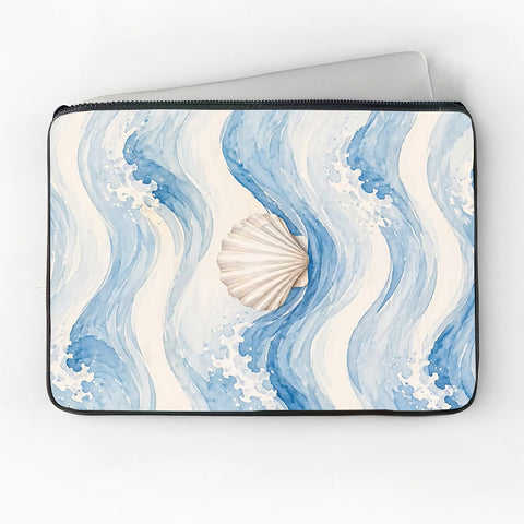 Laptophoes 14 Inch Zee opdruk - Laptopsleeve 14 Inch - Binnenmaat 23 x 33 cm