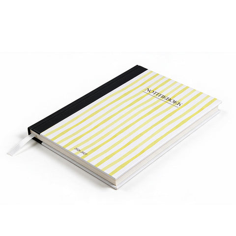 Notitieboekje A5 met geel witte strepen opdruk - Schrijfblok A5 - Back To School Schrijfboek- Schoolspullen