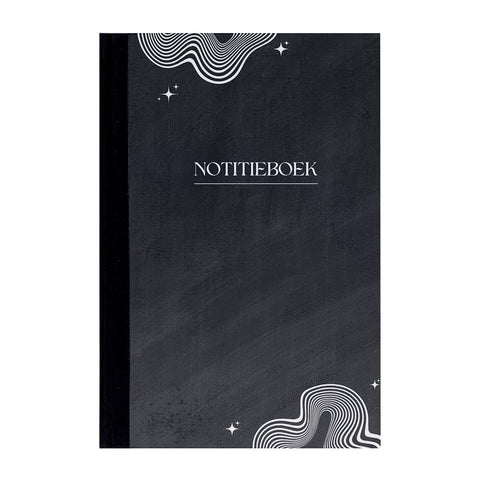 Notitieboekje A5 met witte figuren opdruk - Schrijfblok A5 - Back To School Schrijfboek- Schoolspullen