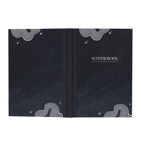 Notitieboekje A5 met witte figuren opdruk - Schrijfblok A5 - Back To School Schrijfboek- Schoolspullen