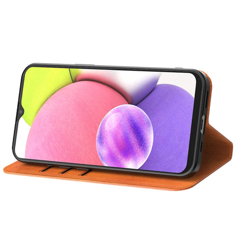 SamsungGalaxyA03s_portemonneebookcasetelefoonhoesjebruinmetmagnetischklepje_2