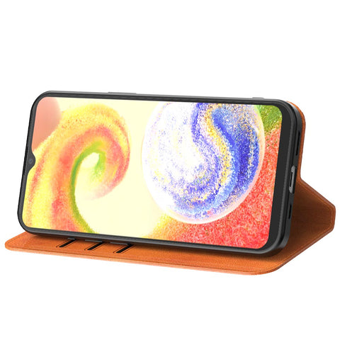 SamsungGalaxyA04_portemonneebookcasetelefoonhoesjebruinmetmagnetischklepje_2