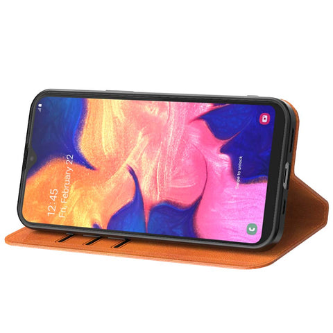 SamsungGalaxyA10_portemonneebookcasetelefoonhoesjebruinmetmagnetischklepje_2