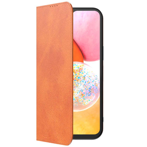 SamsungGalaxyA14_portemonneebookcasetelefoonhoesjebruinmetmagnetischklepje_3