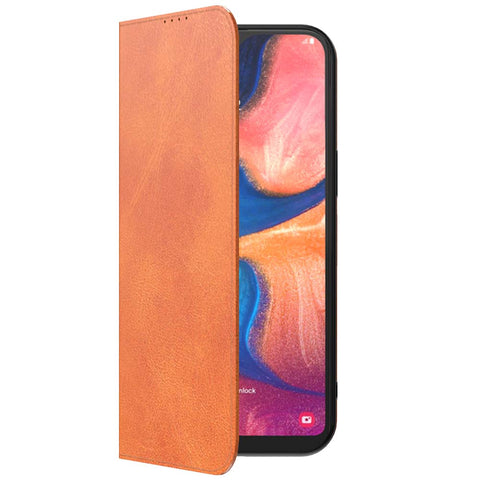 SamsungGalaxyA20e_portemonneebookcasetelefoonhoesjebruinmetmagnetischklepje_3