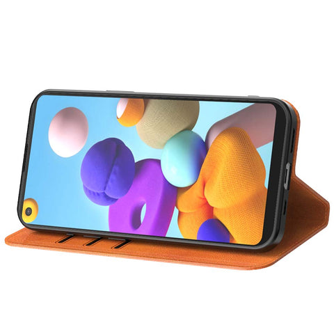 SamsungGalaxyA21_portemonneebookcasetelefoonhoesjebruinmetmagnetischklepje_2