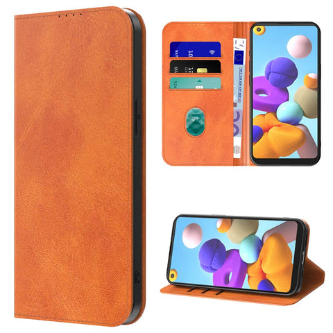 SamsungGalaxyA21_portemonneebookcasetelefoonhoesjebruinmetmagnetischklepje_4