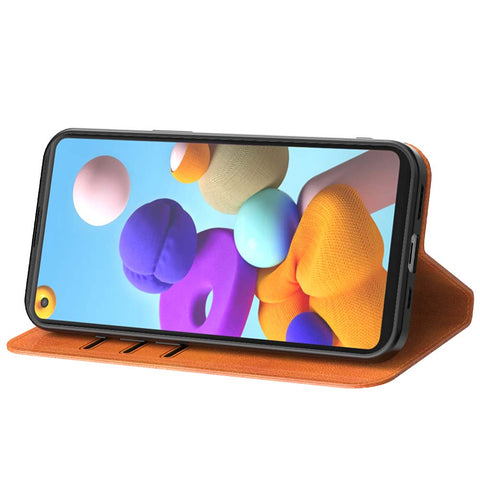 SamsungGalaxyA21s_portemonneebookcasetelefoonhoesjebruinmetmagnetischklepje_2