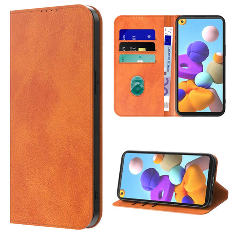 SamsungGalaxyA21s_portemonneebookcasetelefoonhoesjebruinmetmagnetischklepje_4