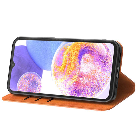 SamsungGalaxyA23_portemonneebookcasetelefoonhoesjebruinmetmagnetischklepje_2