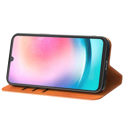 SamsungGalaxyA24_portemonneebookcasetelefoonhoesjebruinmetmagnetischklepje_2