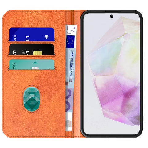 SamsungGalaxyA35_portemonneebookcasetelefoonhoesjebruinmetmagnetischklepje_1