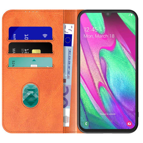 SamsungGalaxyA40_portemonneebookcasetelefoonhoesjebruinmetmagnetischklepje_1