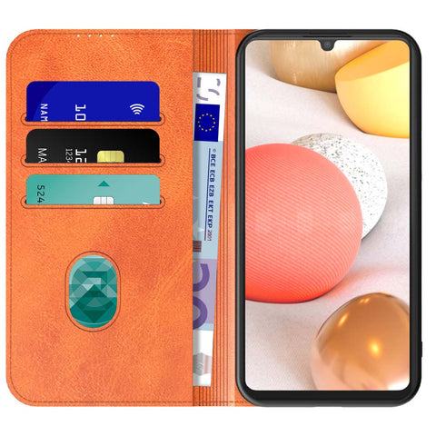 SamsungGalaxyA425G_portemonneebookcasetelefoonhoesjebruinmetmagnetischklepje_1