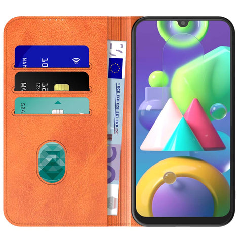 SamsungGalaxyM21_portemonneebookcasetelefoonhoesjebruinmetmagnetischklepje_1