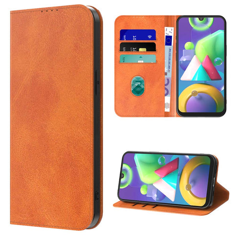 SamsungGalaxyM21_portemonneebookcasetelefoonhoesjebruinmetmagnetischklepje_4