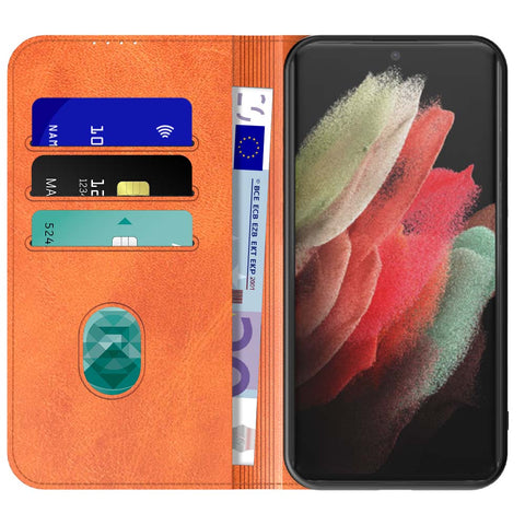 SamsungGalaxyS21Ultra_portemonneebookcasetelefoonhoesjebruinmetmagnetischklepje_1
