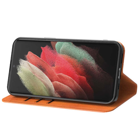 SamsungGalaxyS21Ultra_portemonneebookcasetelefoonhoesjebruinmetmagnetischklepje_2