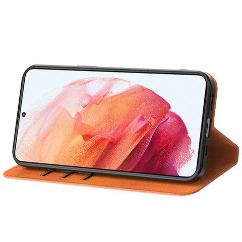 SamsungGalaxyS21_portemonneebookcasetelefoonhoesjebruinmetmagnetischklepje_2