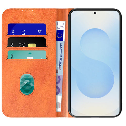SamsungGalaxyS25Plus_portemonneebookcasetelefoonhoesjebruinmetmagnetischklepje_1