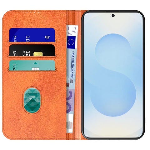 SamsungGalaxyS25_portemonneebookcasetelefoonhoesjebruinmetmagnetischklepje_1
