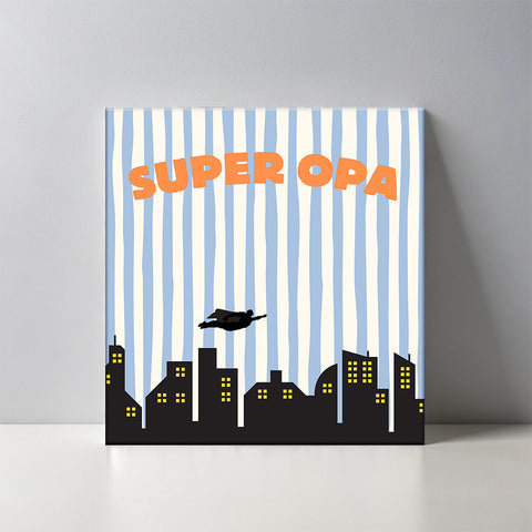 Keramisch cadeau tegel Super opa - Grappige spreuktegel - Cadeau idee voor opa - 11 x 11 cm - Inclusief standaard