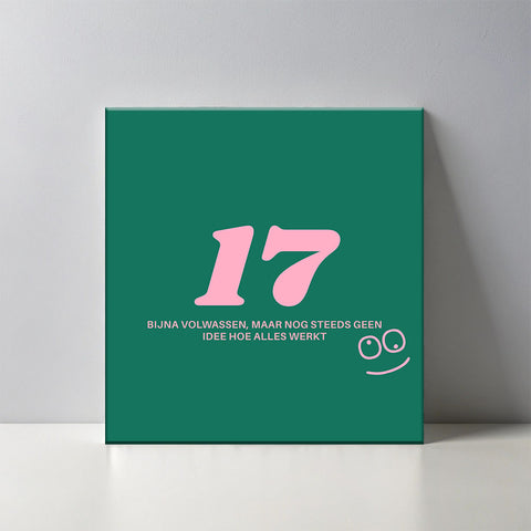 Keramisch cadeau tegel 17 jaar - Grappige spreuktegel 17 jarige verjaardag - Cadeau idee voor verjaardag- 11 x 11 cm - Inclusief standaard