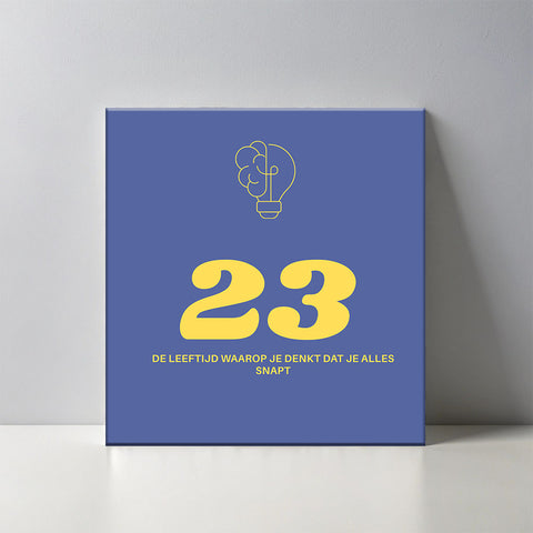 Keramisch cadeau tegel 23 jaar - Grappige spreuktegel 23 jarige verjaardag - Cadeau idee voor verjaardag- 11 x 11 cm - Inclusief standaard