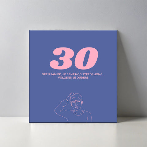 Keramisch cadeau tegel 30 jaar - Grappige spreuktegel 30 jarige verjaardag - Cadeau idee voor verjaardag- 11 x 11 cm - Inclusief standaard