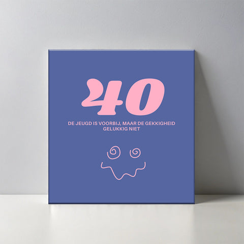 Keramisch cadeau tegel 40 jaar - Grappige spreuktegel 40 jarige verjaardag - Cadeau idee voor verjaardag- 11 x 11 cm - Inclusief standaard
