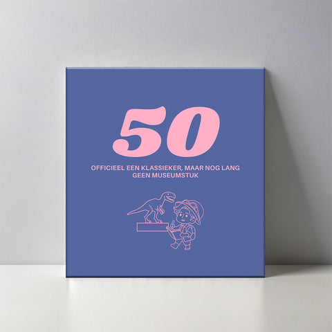 Keramisch cadeau tegel 50 jaar - Grappige spreuktegel 50 jarige verjaardag - Cadeau idee voor verjaardag- 11 x 11 cm - Inclusief standaard