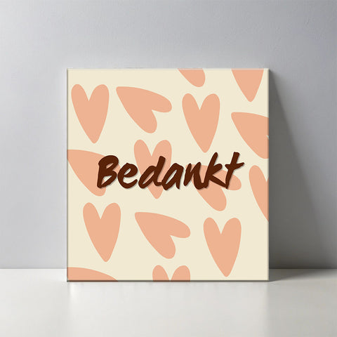 Keramisch cadeau tegel Bedankt - Spreuktegel bedankt - Cadeau idee - 11 x 11 cm - Inclusief standaard