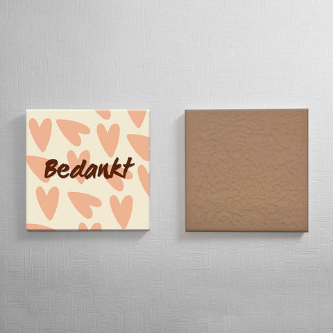 Keramisch cadeau tegel Bedankt - Spreuktegel bedankt - Cadeau idee - 11 x 11 cm - Inclusief standaard