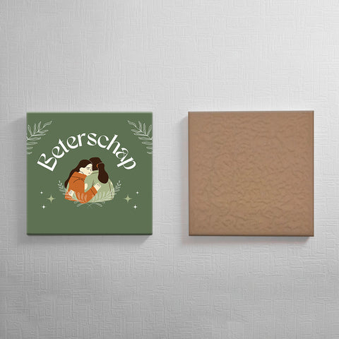 Keramisch cadeau tegel Beterschap - Spreuktegel beterschap - Cadeau idee voor ziekte- 11 x 11 cm - Inclusief standaard