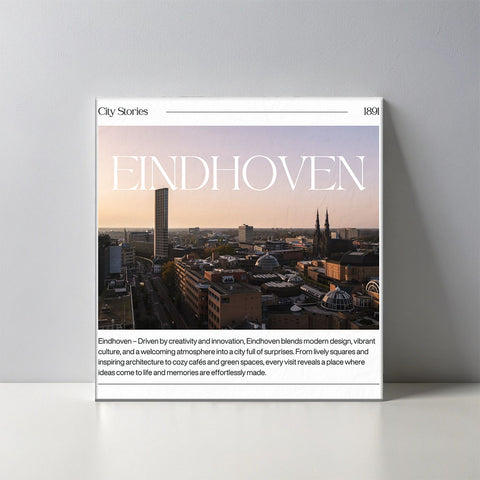 Keramisch cadeau tegel Eindhoven - Spreuktegel Eindhoven - Cadeau idee - 11 x 11 cm - Inclusief standaard