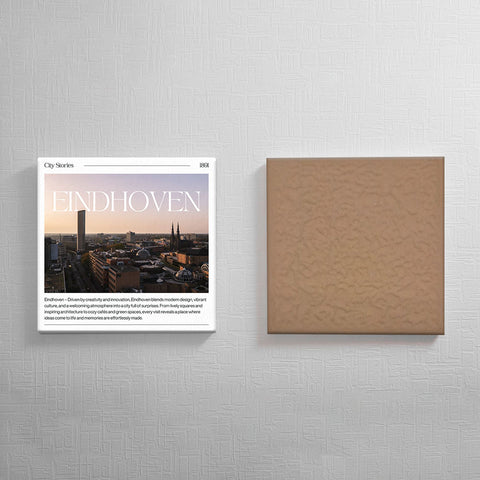 Keramisch cadeau tegel Eindhoven - Spreuktegel Eindhoven - Cadeau idee - 11 x 11 cm - Inclusief standaard