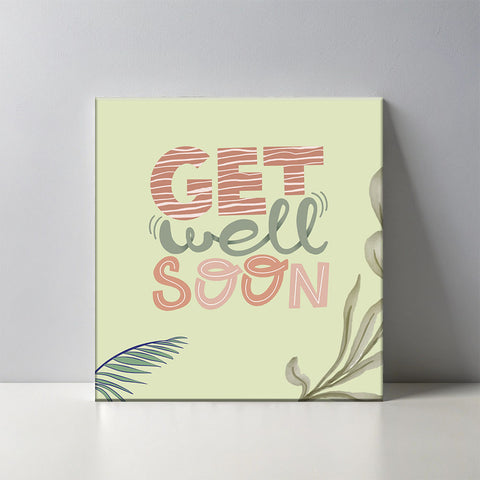 Keramisch cadeau tegel Get well soon - Spreuktegel Get well soon- Cadeau idee voor ziekte- 11 x 11 cm - Inclusief standaard