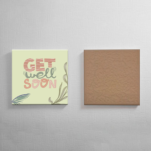 Keramisch cadeau tegel Get well soon - Spreuktegel Get well soon- Cadeau idee voor ziekte- 11 x 11 cm - Inclusief standaard