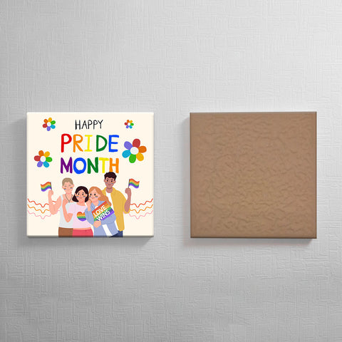 Keramisch cadeau tegel pride - Spreuktegel Happy Pride Month - Cadeau voor pride - 11 x 11 cm - Inclusief standaard