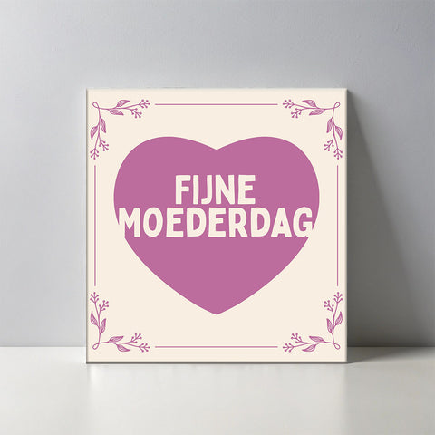 Keramisch cadeau tegel moederdag - Spreuktegel moederdag - Cadeau voor moederdag - 11 x 11 cm - Inclusief standaard
