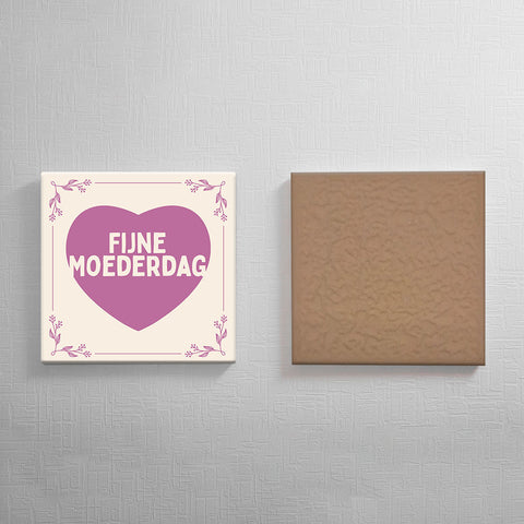 Keramisch cadeau tegel moederdag - Spreuktegel moederdag - Cadeau voor moederdag - 11 x 11 cm - Inclusief standaard