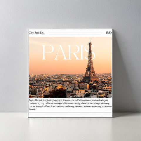 Keramisch cadeau tegel Parijs - Spreuktegel Parijs - Cadeau idee - 11 x 11 cm - Inclusief standaard