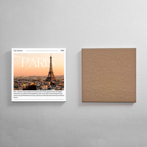 Keramisch cadeau tegel Parijs - Spreuktegel Parijs - Cadeau idee - 11 x 11 cm - Inclusief standaard