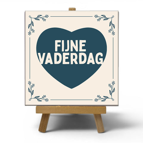 Keramisch cadeau tegel vaderdag - Spreuktegel vaderdag - Cadeau voor vaderdag - 11 x 11 cm - Inclusief standaard
