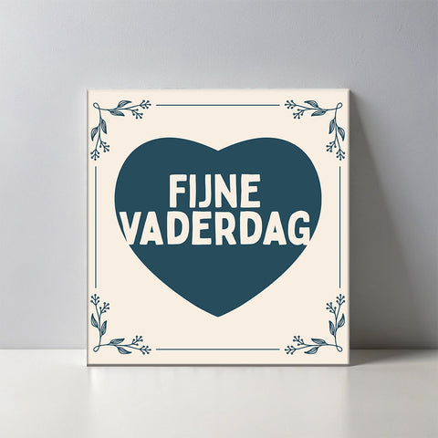 Keramisch cadeau tegel vaderdag - Spreuktegel vaderdag - Cadeau voor vaderdag - 11 x 11 cm - Inclusief standaard
