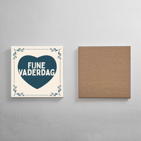Keramisch cadeau tegel vaderdag - Spreuktegel vaderdag - Cadeau voor vaderdag - 11 x 11 cm - Inclusief standaard